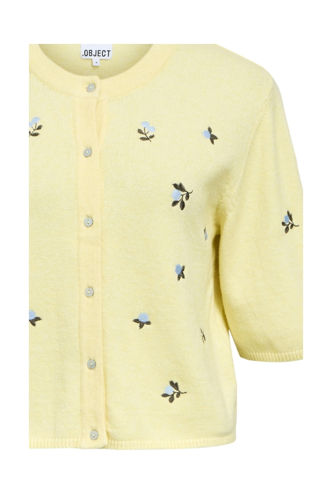 OBJTHESS 3/4 SLEEVE CARDIGAN REP 23040627 LEMON MERINGUE/BLUEBERRIES